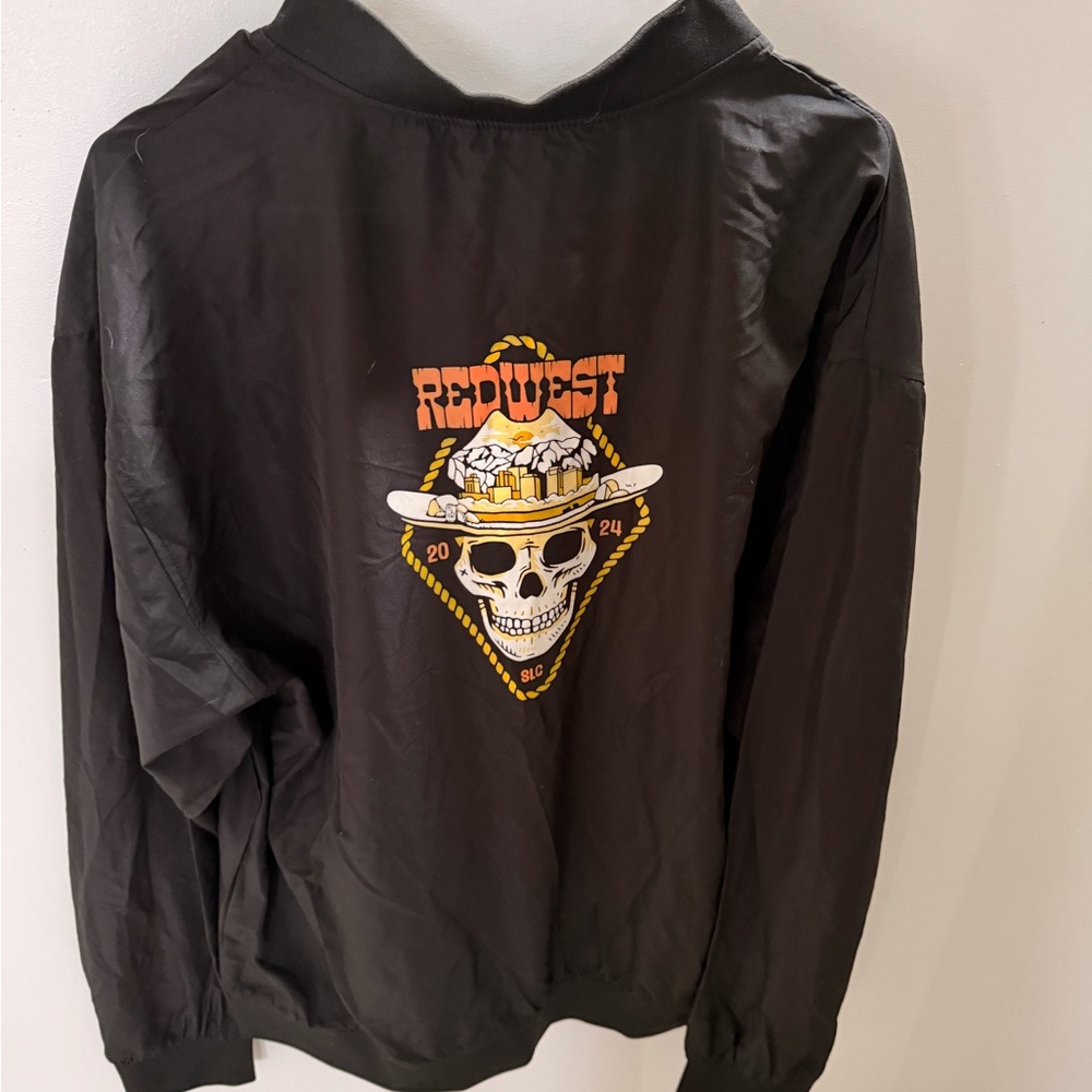Reswest fest Black Jacket with Skull Graphic